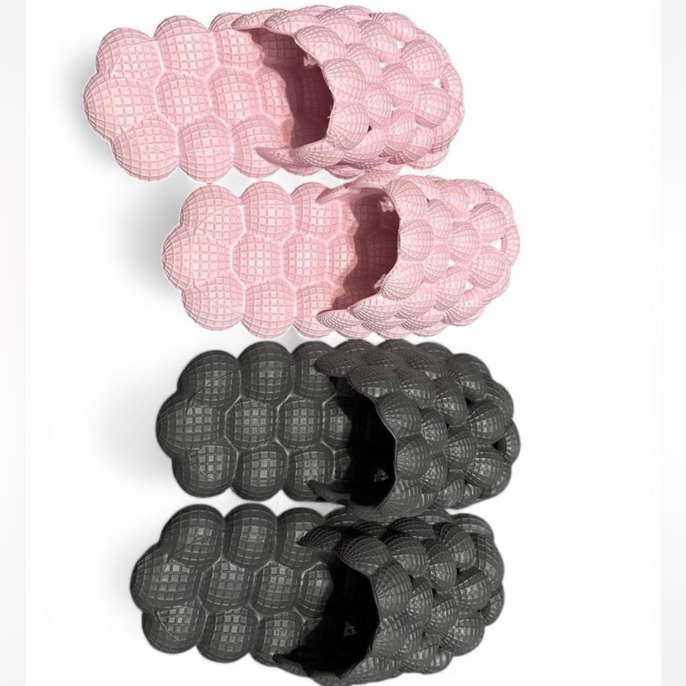 Pink and Gray Women's Slide Sandals